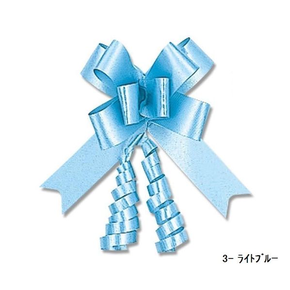 【50本】川崎リボン工業 リボンボウ 15mm幅×35cm ワンタッチリボン ピンク