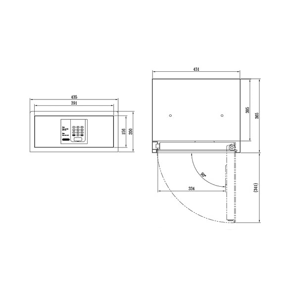 ディプロマット ホテル用金庫 貴重品保管庫 ホテルセーフシリーズ H200C7021