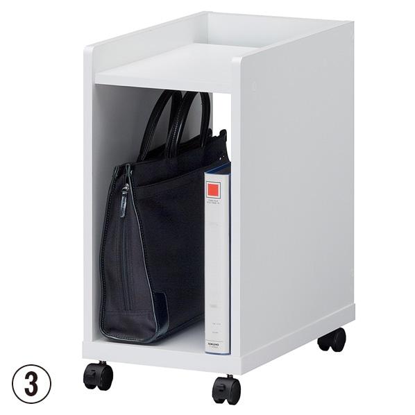 白井産業 オフィスコ2 木製デスク周りワゴン 天板付タイプ