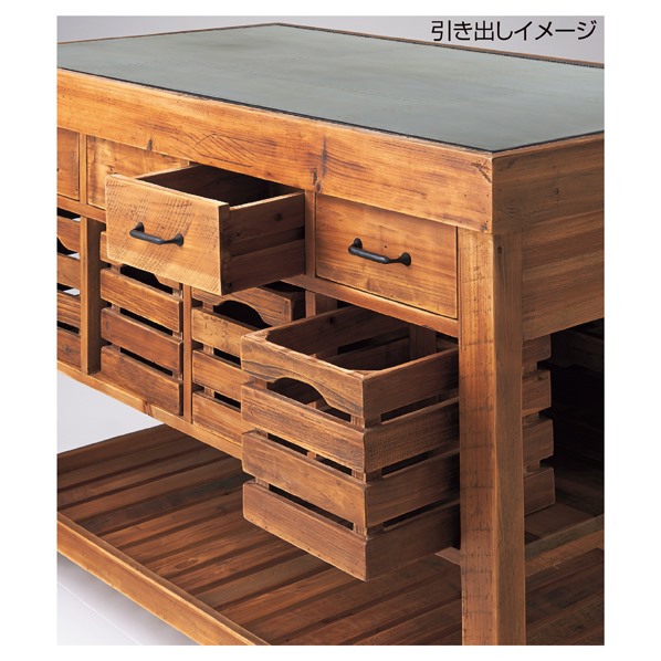 無垢古材アイランドテーブル チェスト