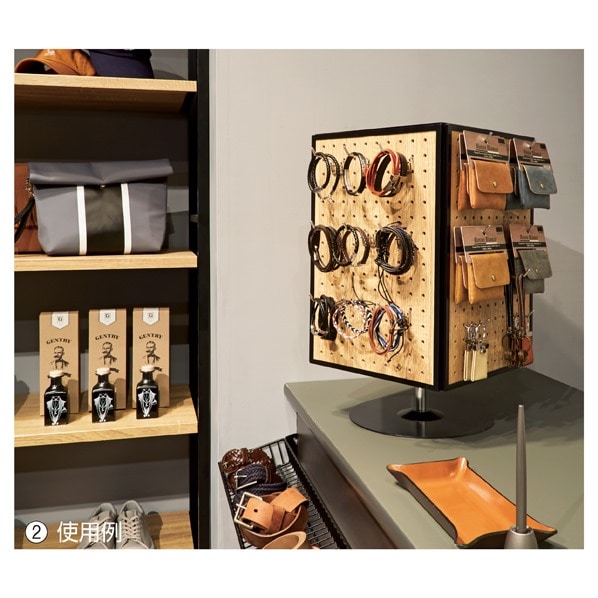 卓上4面回転有孔パネル什器〔ストエキオリジナル〕 ホワイト