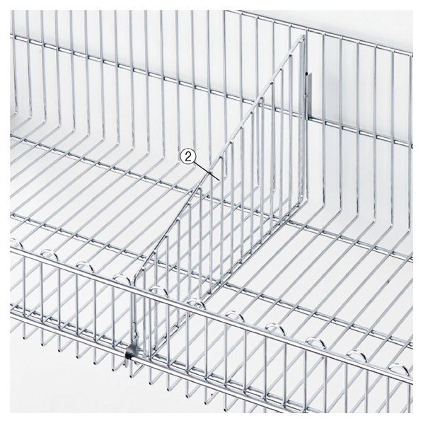 ワイヤーバスケット側面テーパータイプ 3段可変式 幅90cm クローム〔ストエキオリジナル〕 奥行35cm