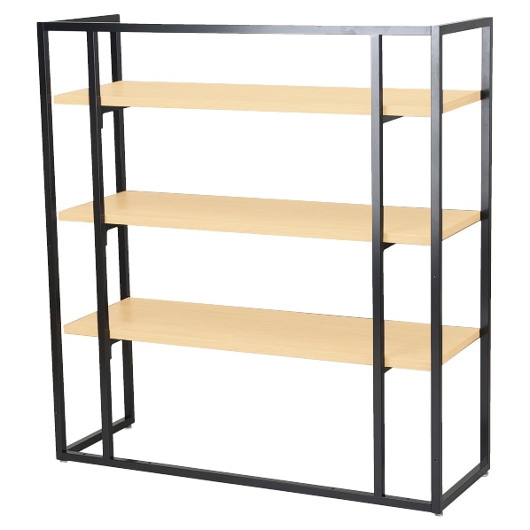 UR中央片面オープンタイプ ブラック 幅120×H135cm 木棚(エクリュ)3枚セット 本体木棚セットEC1台 木棚EC×3枚セット