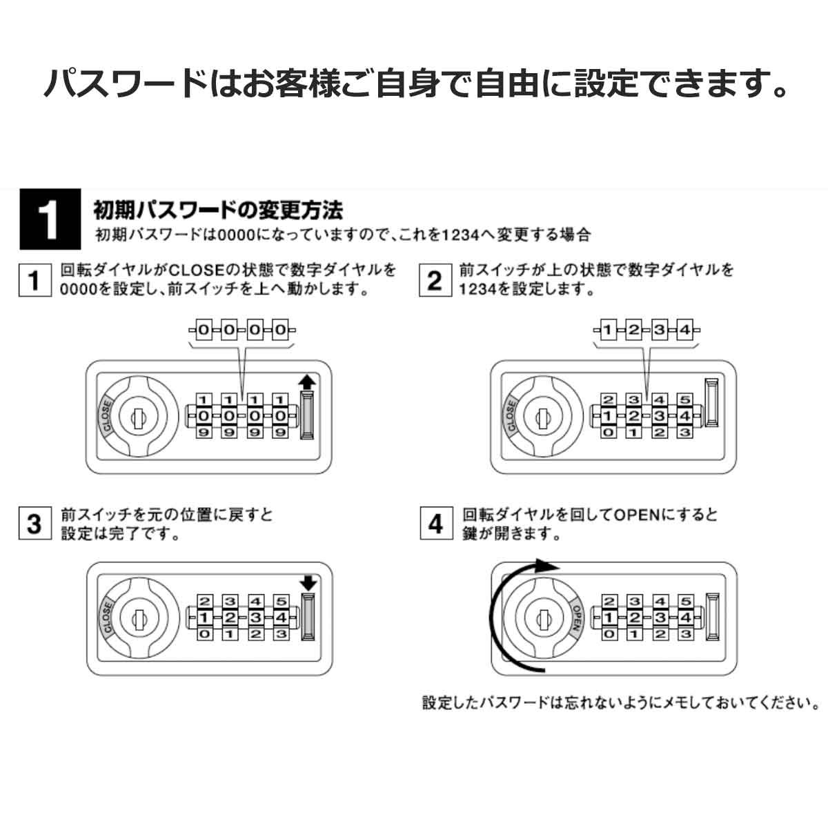 スチールロッカーダイヤル錠 ホワイト〔ストエキオリジナル〕 1人用