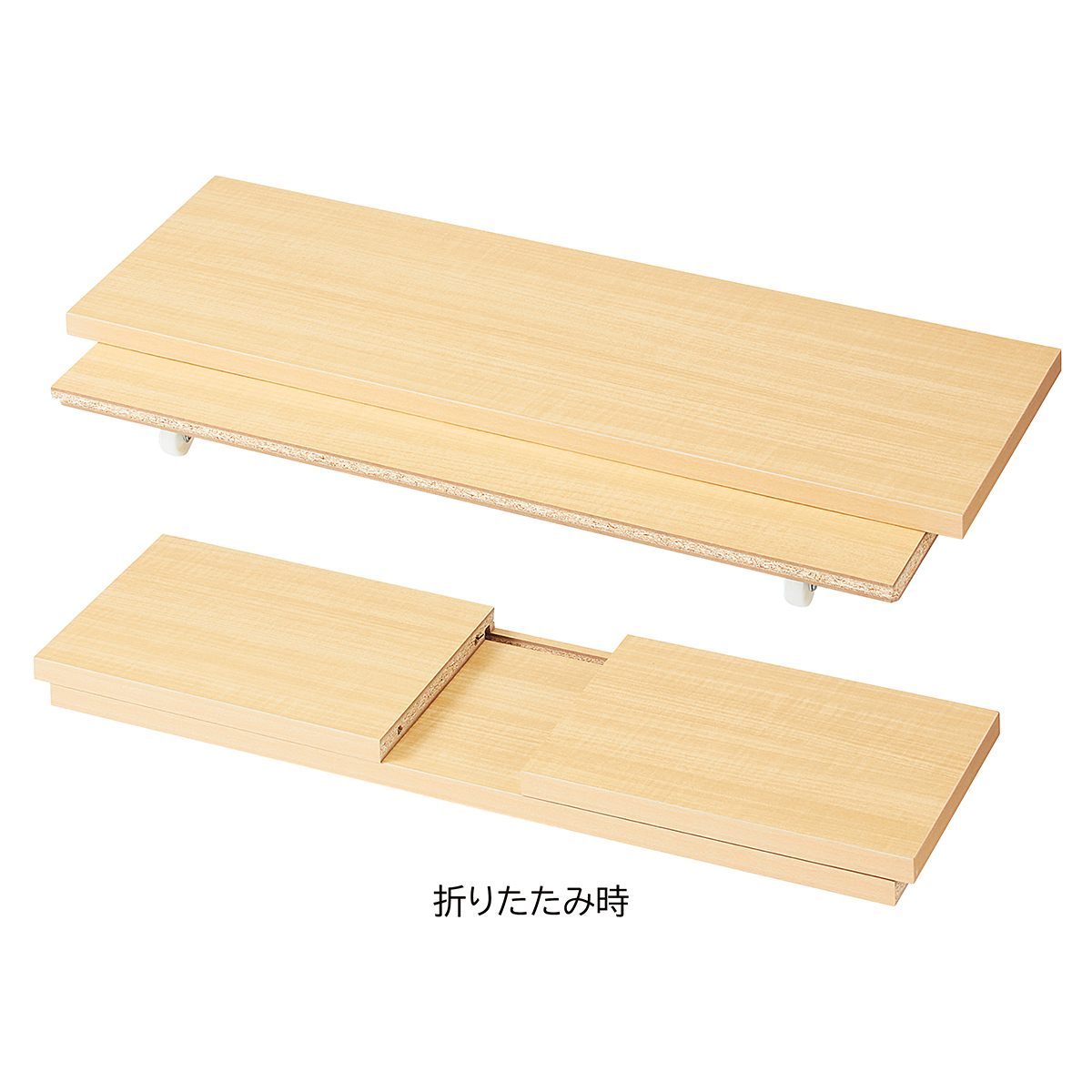 木製収納BOX ハイ／スチール脚 エクリュ W90cm - 1