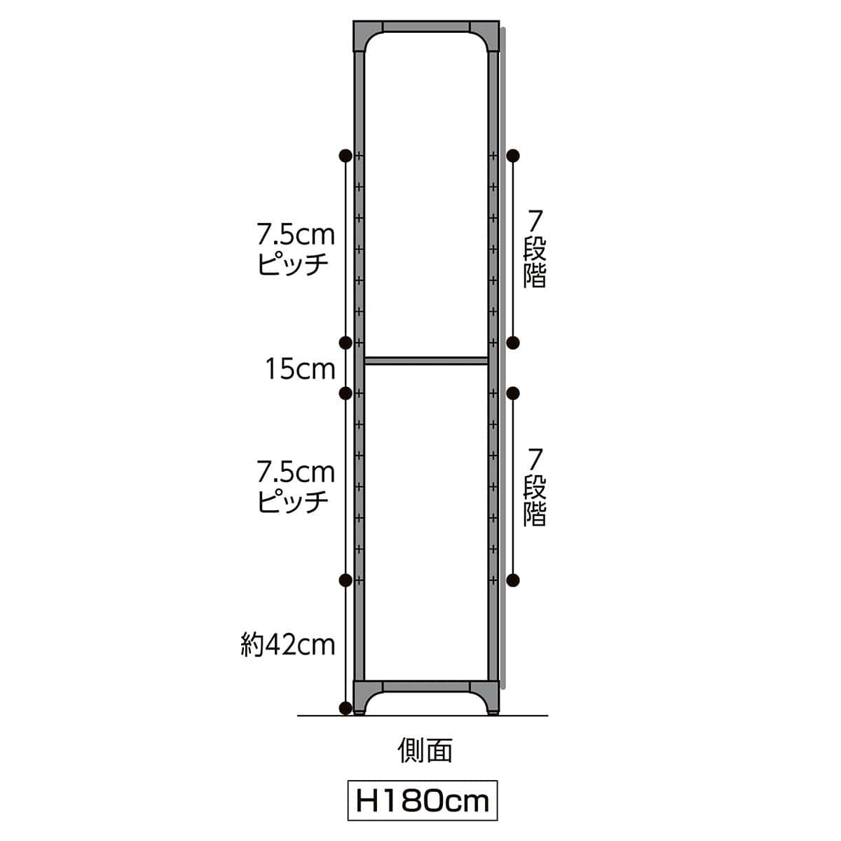 Lアングルシェルフラック 幅120cm 高さ180cm 5段〔ストエキオリジナル〕 エクリュ