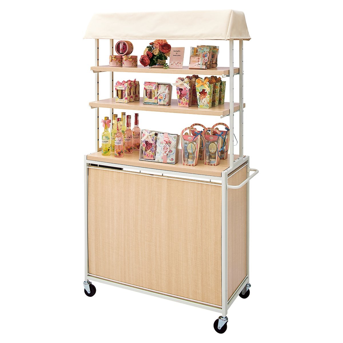 ハコマルシェホワイト 上部フレーム用中間棚 幅90cm用 木棚エクリュ〔ストエキオリジナル〕 奥行40cm