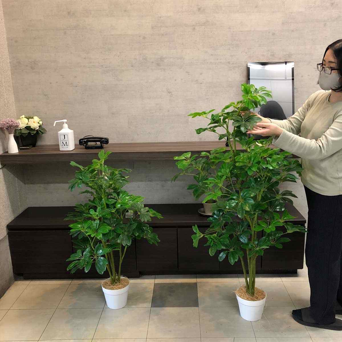 人気商品 フェイクグリーン 観葉植物 フェイク 人工観葉植物_人工樹木 H180cm オリーブ 1台_61-780-33-1_8724-4100 