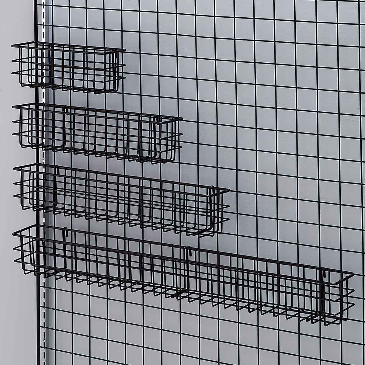 ネット用薄型網カゴ ブラック〔ストエキオリジナル〕 幅27cm