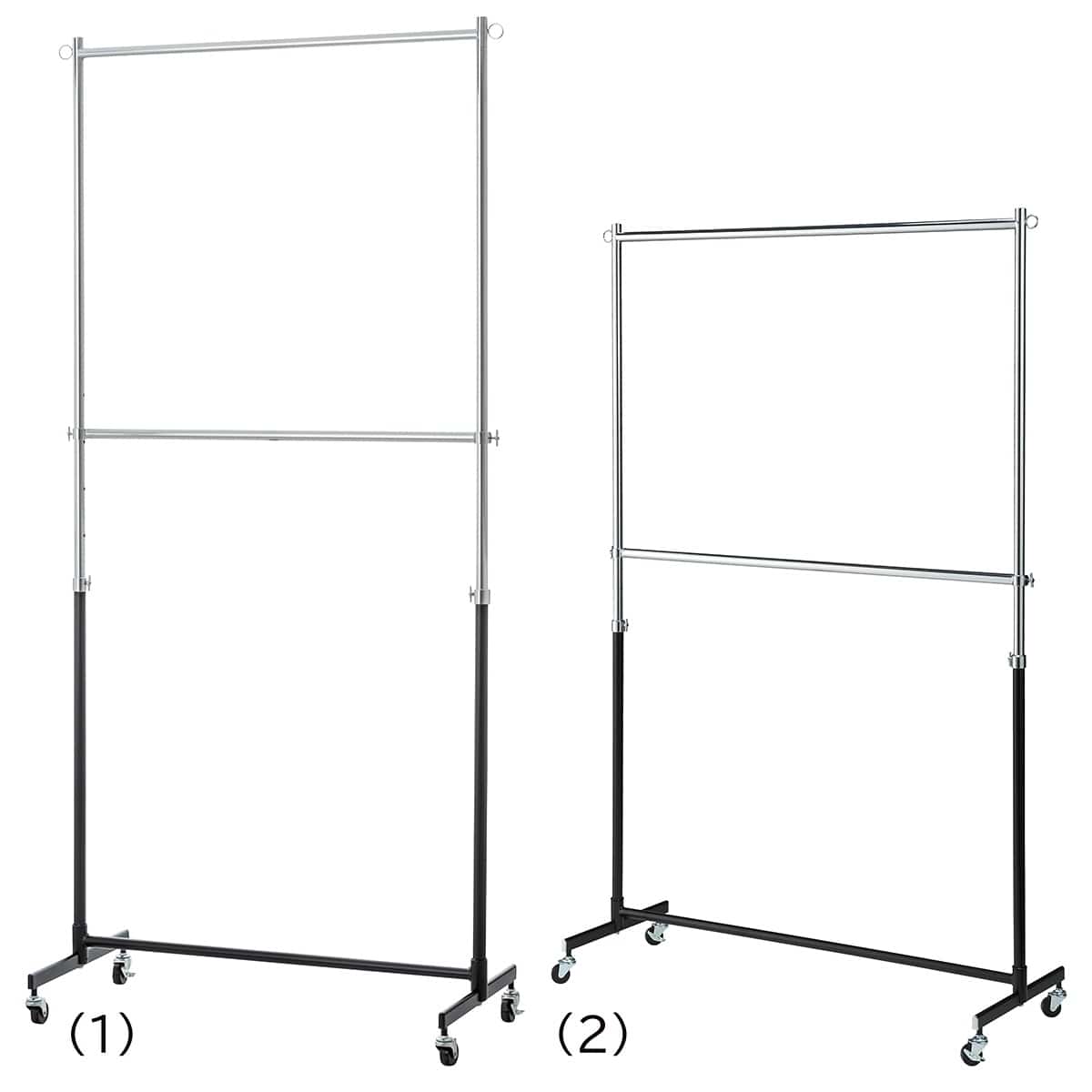 重量用2段ハンガーラック ブラック〔ストエキオリジナル〕 幅90cmタイプ