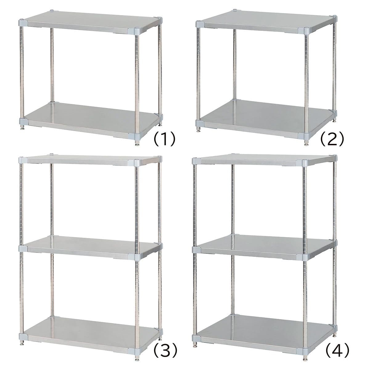 ステンレスシェルフラック 幅76.7cm〔ストエキオリジナル〕 2段(高さ72.3cm) 奥行46.3cm