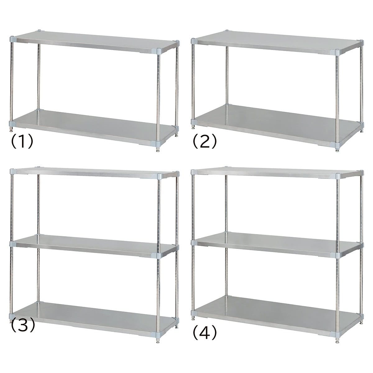 ステンレスシェルフラック 幅121.7cm〔ストエキオリジナル〕 2段(高さ72.3cm) 奥行46.3cm