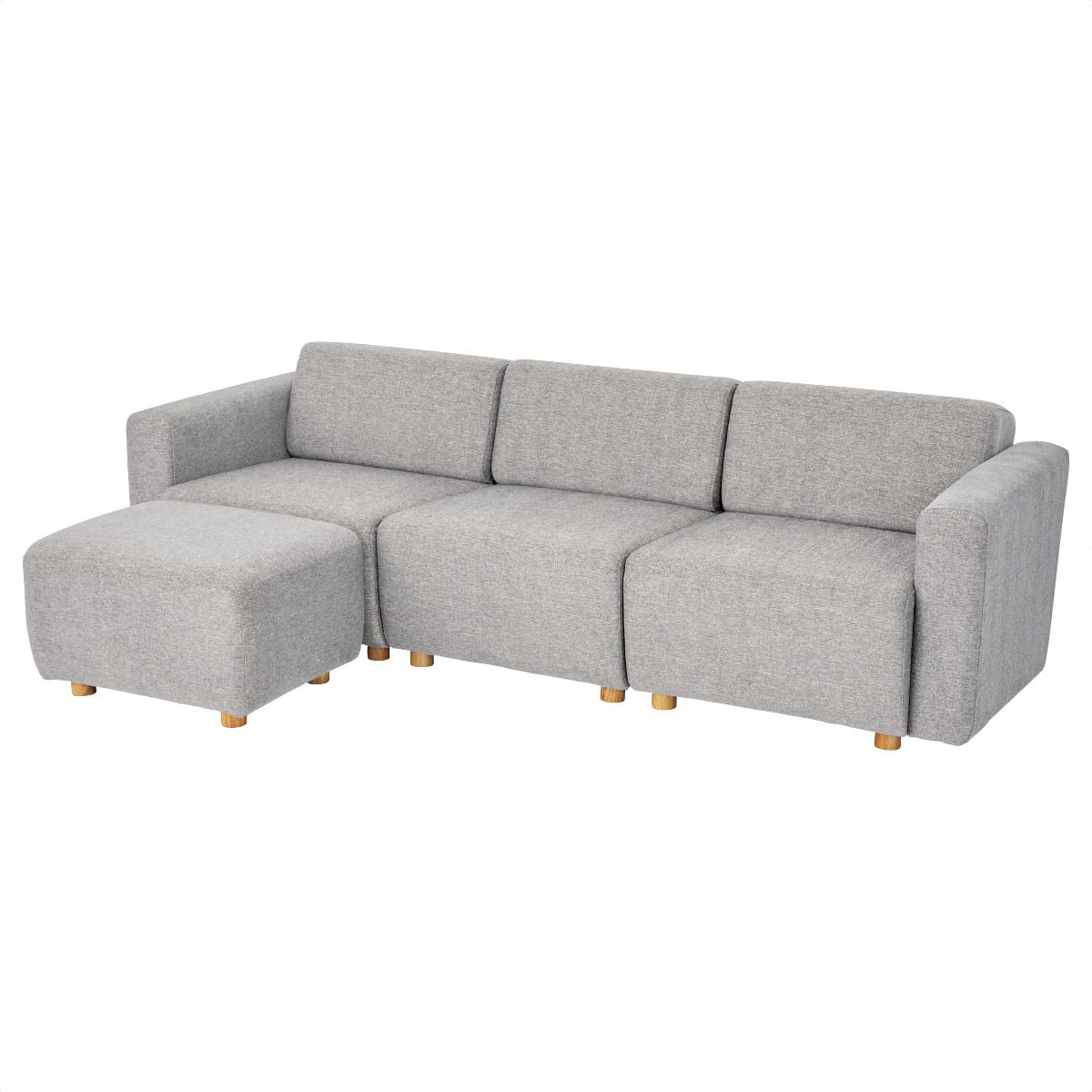 キューブソファ グレー オットマンS