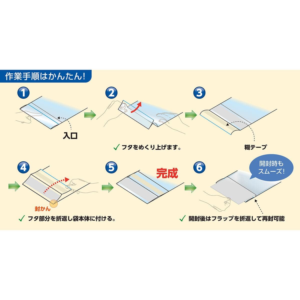 ゴミの出ないテープ付き透明OPP袋(スリムパック)〔ストエキオリジナル〕 12×23.5(長3)