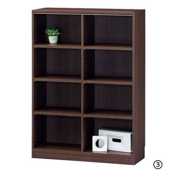 白井産業 木製オープンラック 幅87×高さ120cm ホワイト