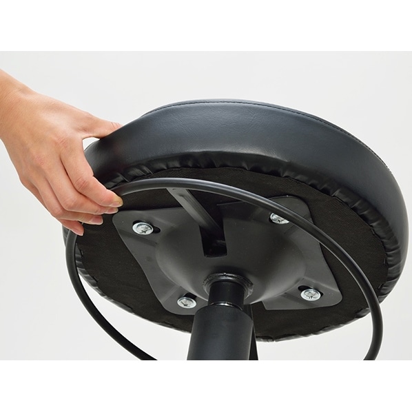 アールエフヤマカワ ラウンドキャスタースツール ブラック