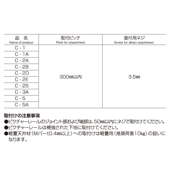 C-5A ピクチャーレール シルバー 3m 1本