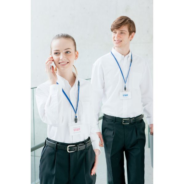 長袖T/Cオックスフォードボタンダウンシャツ(男女兼用) ホワイト(アイトス 形態安定 AZ-7822/通年) 長袖T/Cオックスボタンダウンシャツ(男女兼用)ホワイト3S