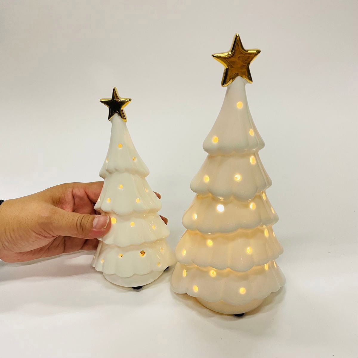 Ledセラミッククリスマスツリー 卓上おしゃれ雑貨 小 クリスマス飾り通販 ストエキ