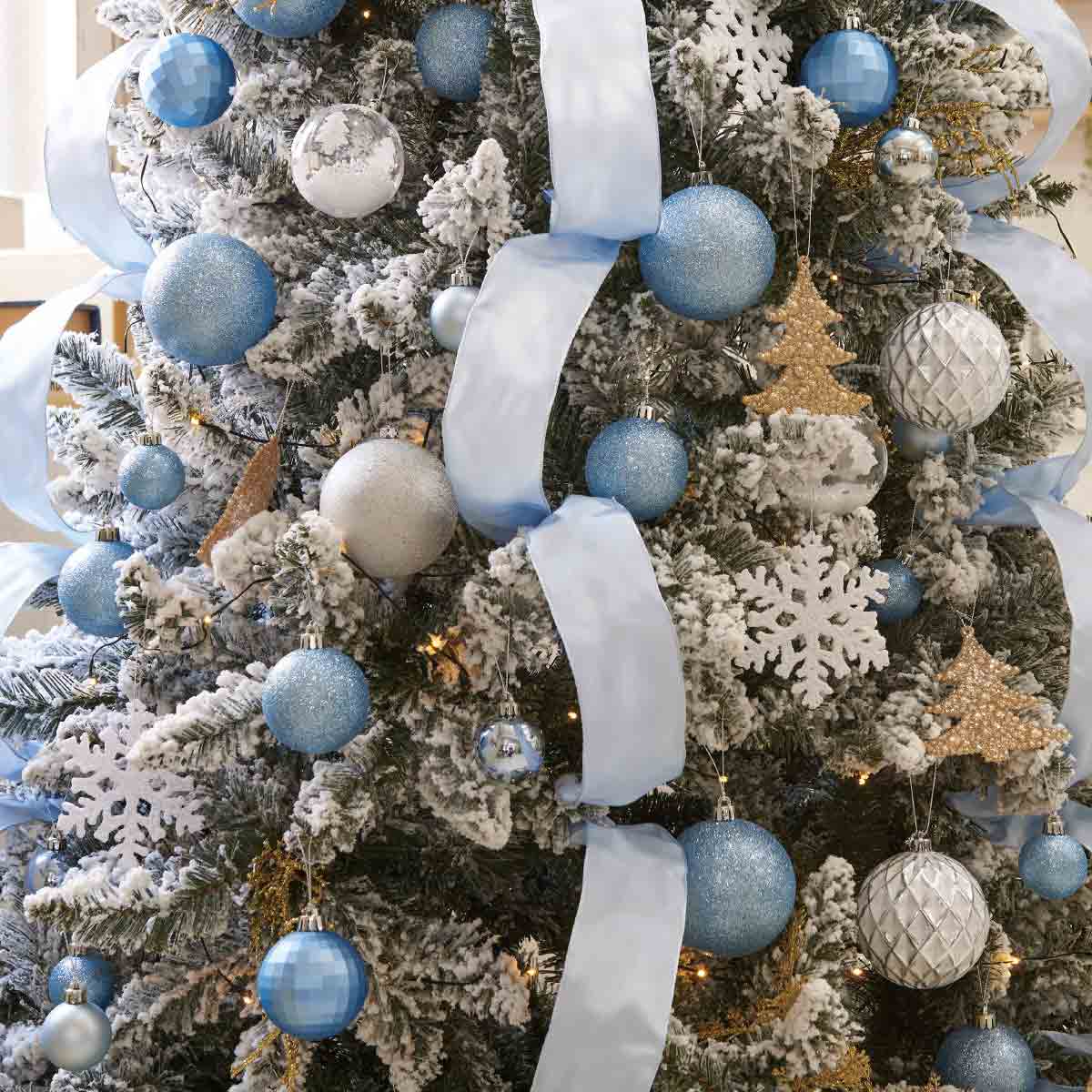 クリスマスツリーセットスノー ウィンターブルー ストエキオリジナル H150cm クリスマス飾り通販 ストエキ