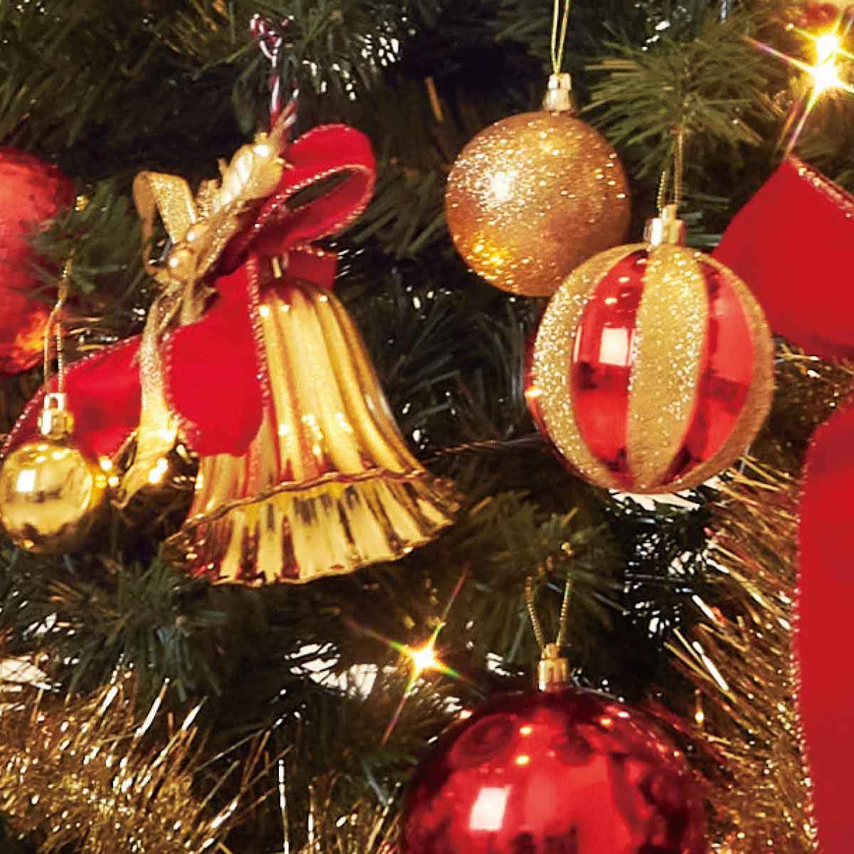 デラックスクリスマスツリーセット レッド［ストエキオリジナル］ 高さ240×幅145cm