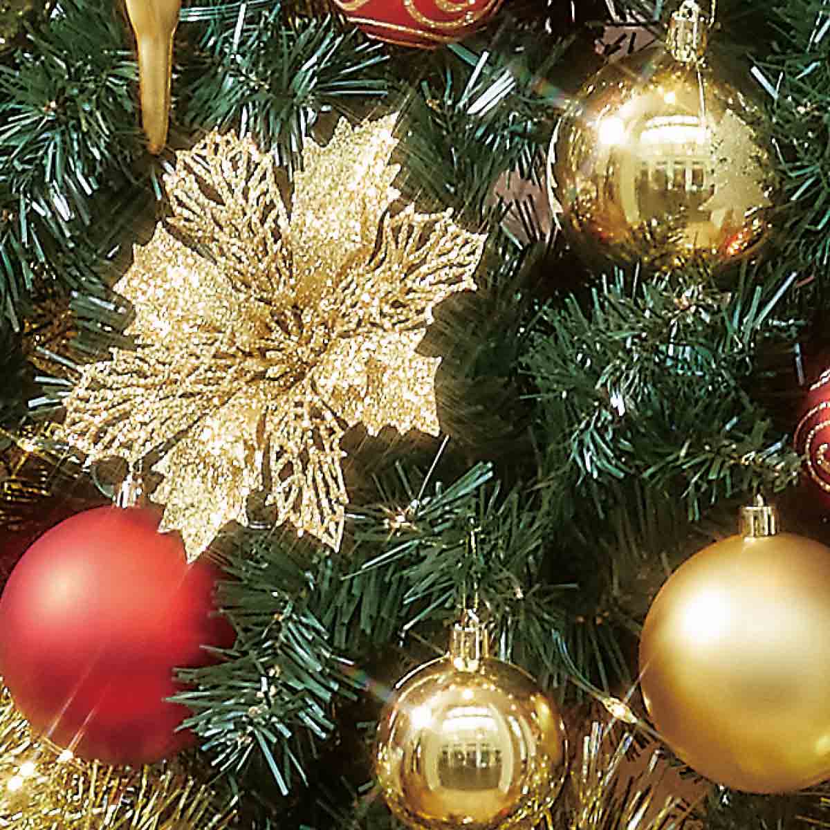 木製ベースクリスマスツリーセット ゴールド［ストエキオリジナル］ 高さ150×幅82cm