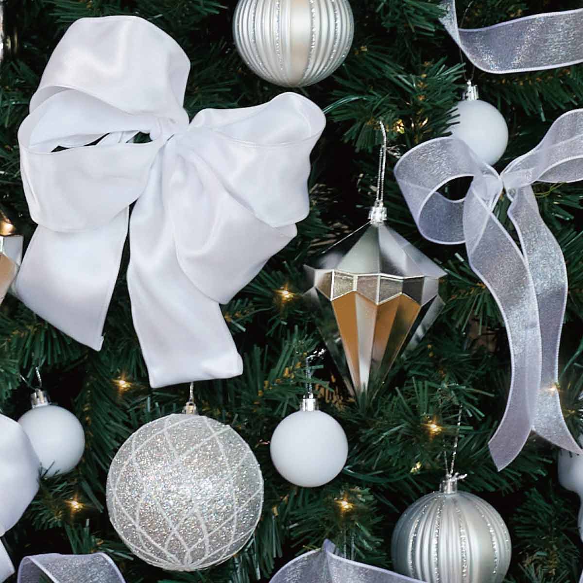 ウッドポットクリスマスツリーセット ホワイト［ストエキオリジナル］ 高さ150×幅82cm