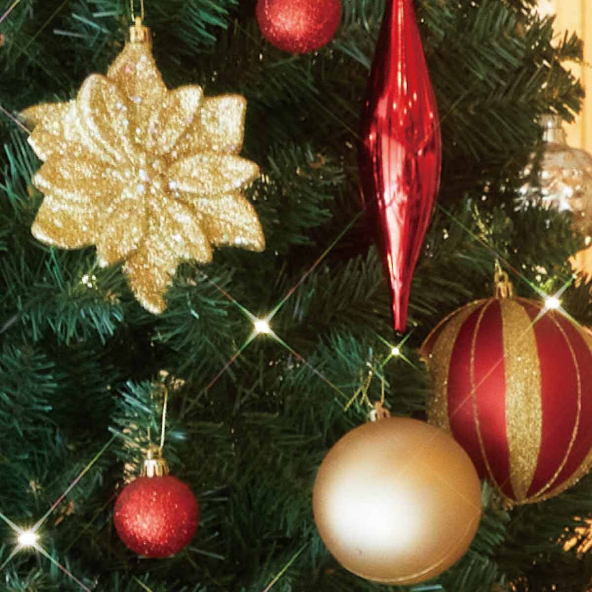 ラグジュアリークリスマスツリーセット レッドゴールド［ストエキオリジナル］ 高さ180×幅100cm