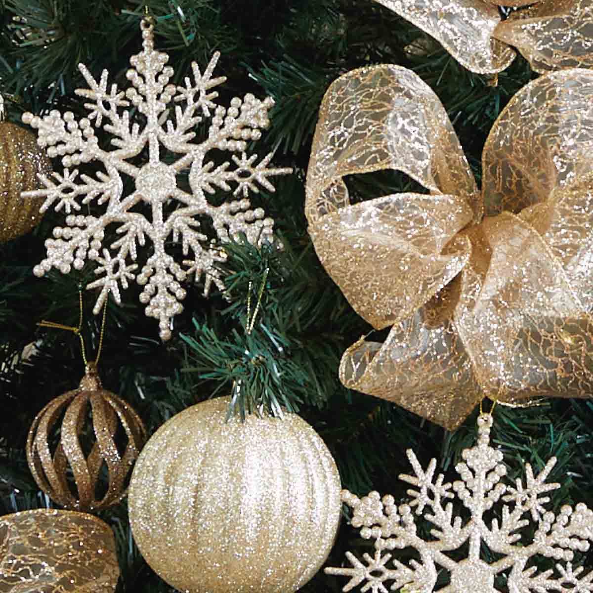 スクエアベースクリスマスツリーセット シャンパンゴールド［ストエキオリジナル］ 高さ150×幅82cm