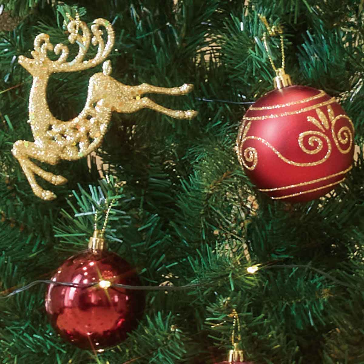 ラグジュアリークリスマスツリーセット レッド［ストエキオリジナル］ 高さ180×幅100cm