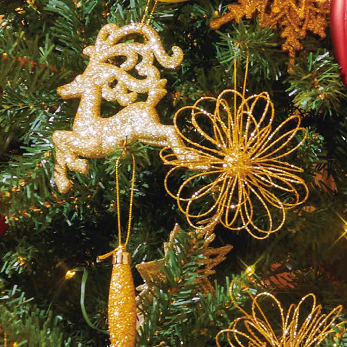 ゴージャスクリスマスツリーセット ゴールド ［ストエキオリジナル］ 高さ180×幅110cm