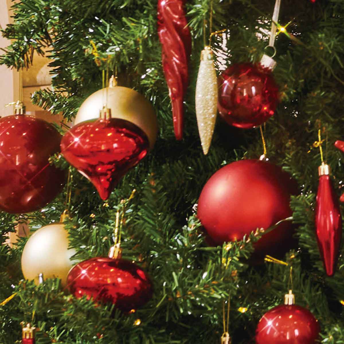 ゴージャスクリスマスツリーセット レッド ［ストエキオリジナル］ 高さ180×幅110cm