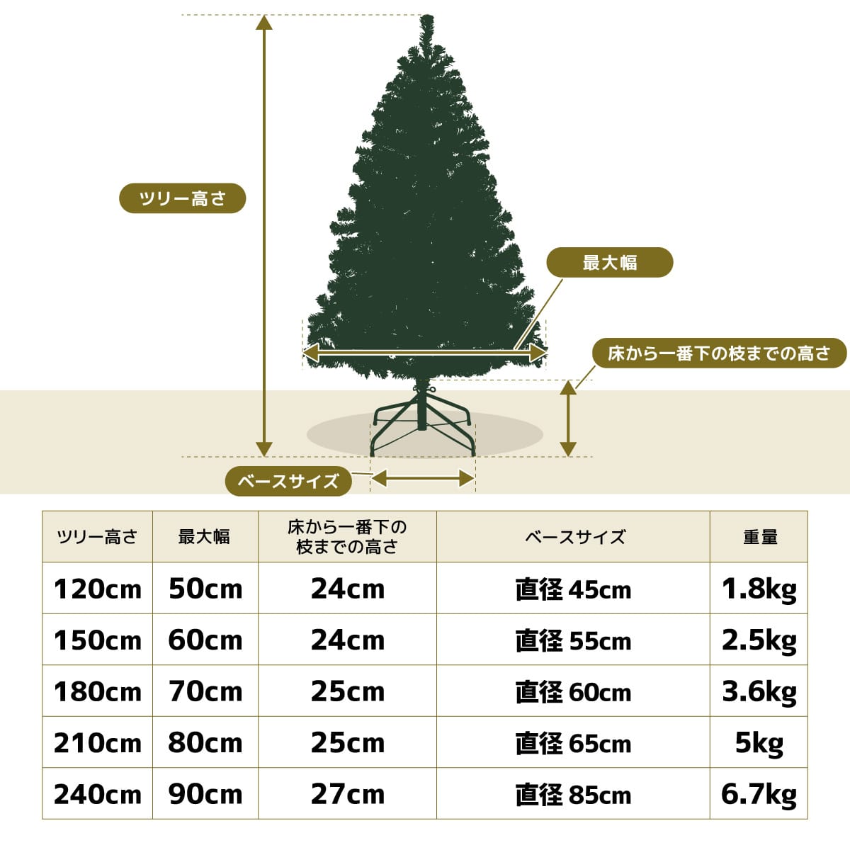 PVCクリスマスヌードツリー スリム ブラック 高さ120×幅50cm