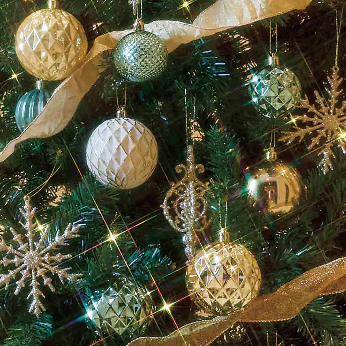 クリスマスツリーセット ゴールドグリーン［ストエキオリジナル］ 高さ150cm