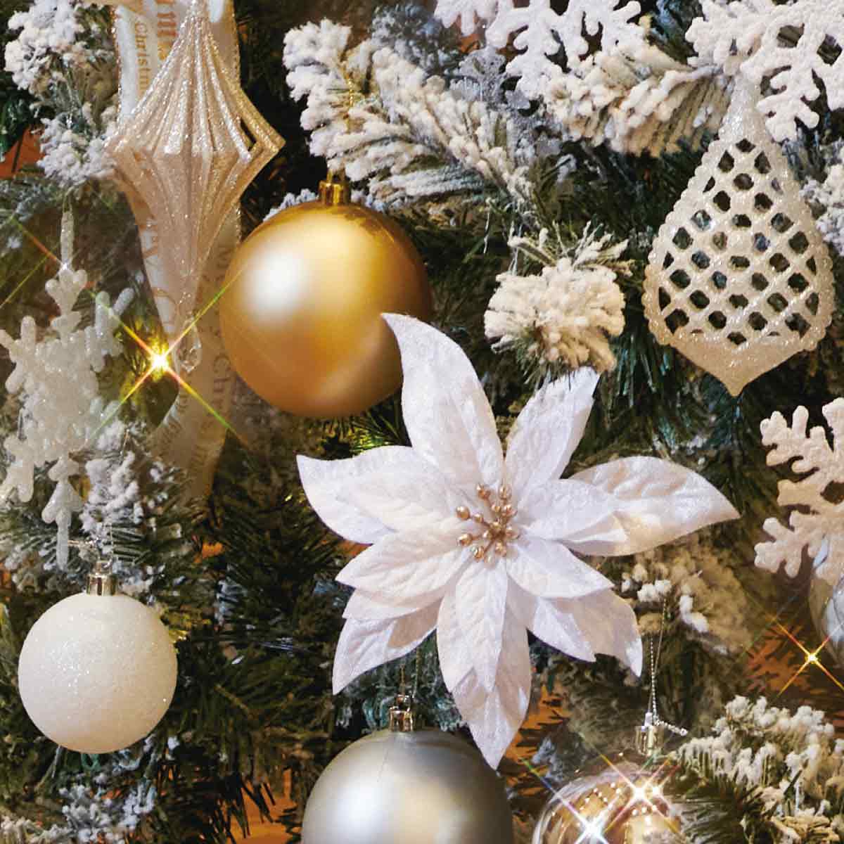 クリスマスツリーセット ホワイトゴールド ［ストエキオリジナル］ 高さ150×幅100cm