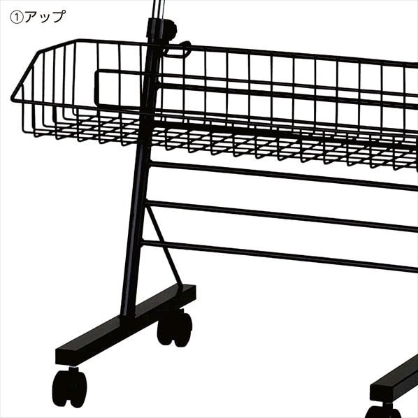 2段ワゴン ブラック幅60cm