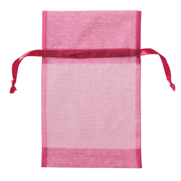オーガンジー巾着袋 10枚 SS 8X12cm ピンク 【通販】ストア・エキスプレス