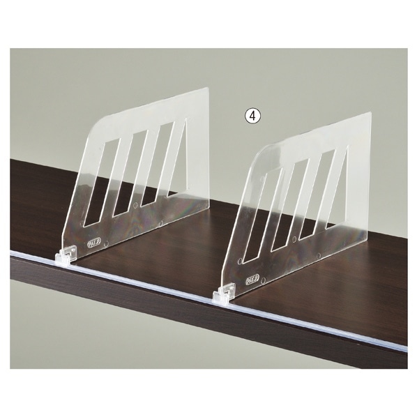 透明棚/メラミン木棚兼用スライドレール 幅120cm用 ショーカード立て付きレール