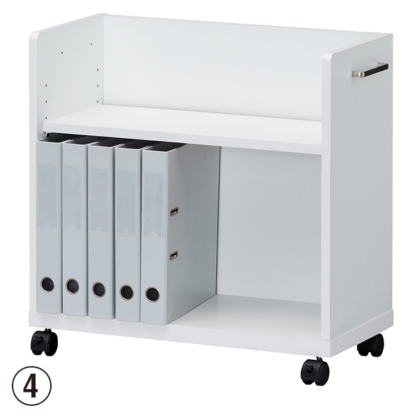 白井産業 オフィスコ2 木製デスク周りワゴン 天板付タイプ