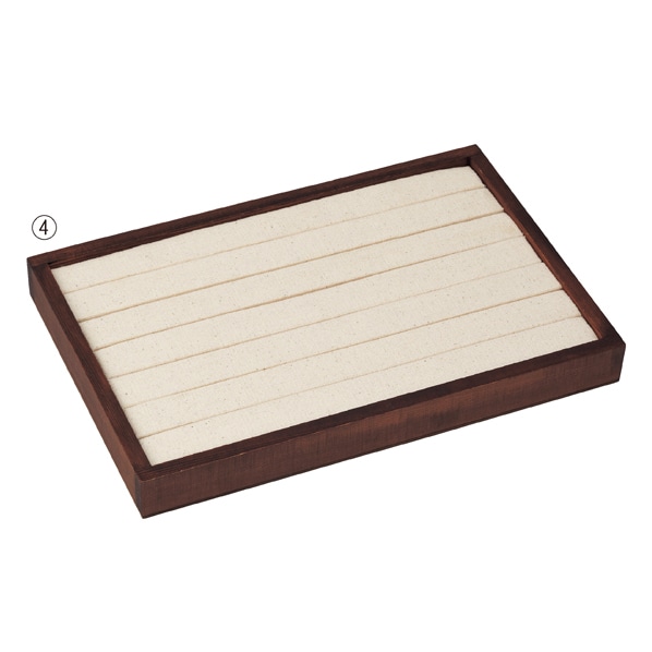 ウッドアクセサリートレイ リングディスプレイ台 小 ホワイト