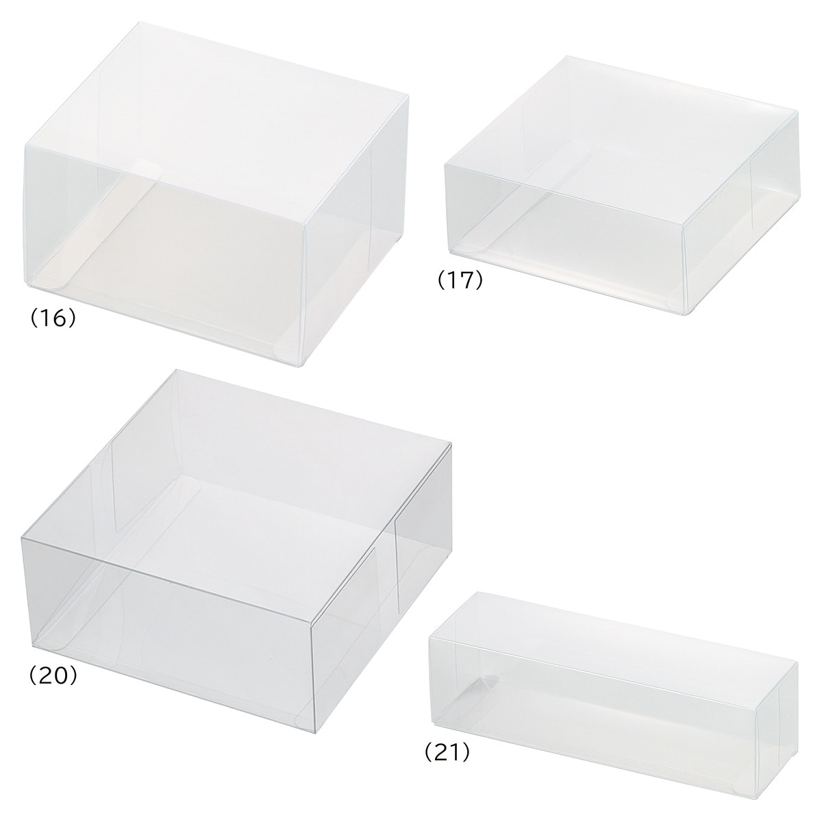 透明クリアボックス(ワンタッチ組立式) 4×4×2cm