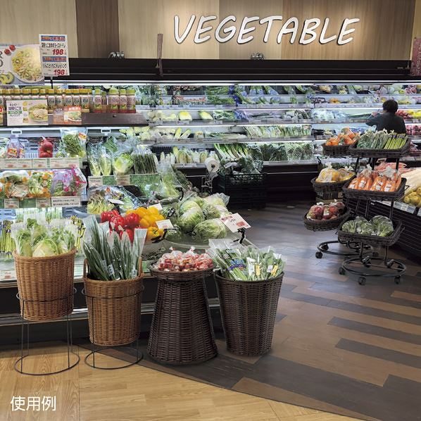 PP製投込みバスケット 深型〔ストエキオリジナル〕 バスケット 持ち手付き