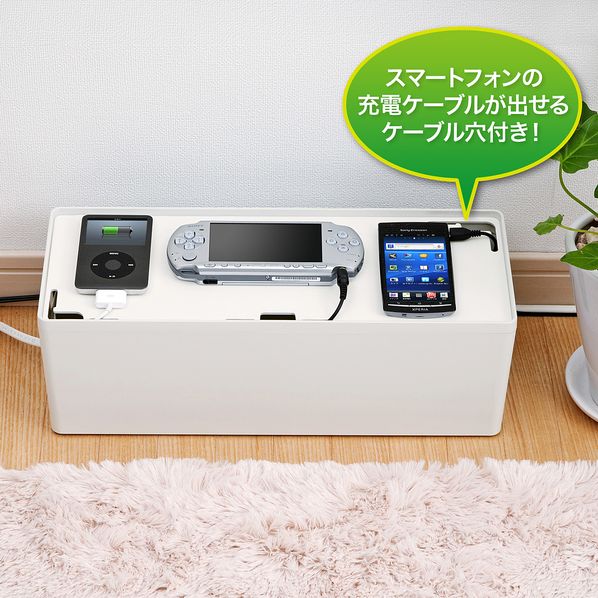 ケーブル&タップ収納ボックスLサイズ CB-BOXP3WN2