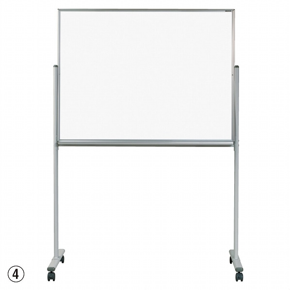 馬印 脚付 片面ニッケルホーローホワイトボード 無地 幅252.6×奥行61.0×高さ199.0cm MH48TN
