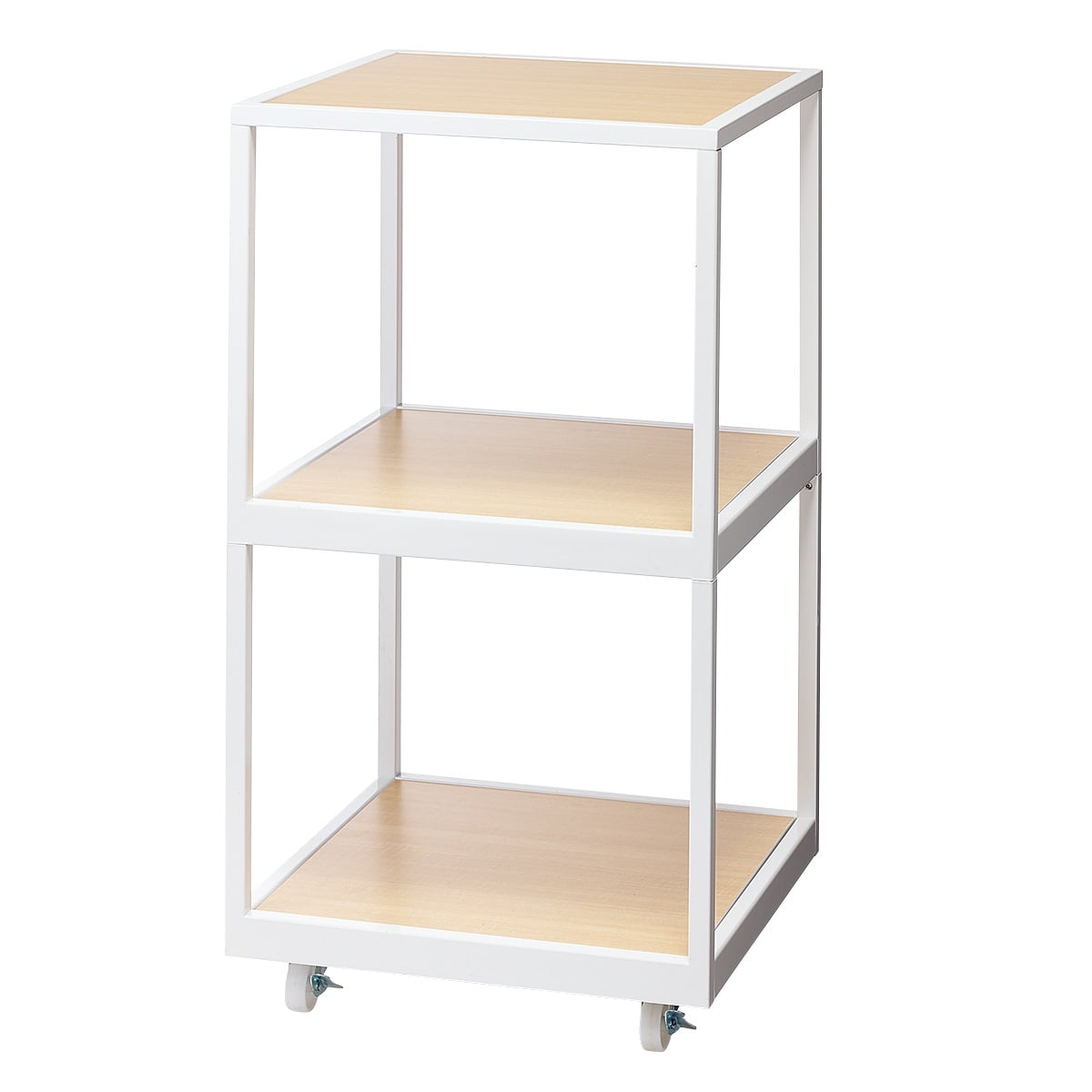 キャスター付き2段テーブル ホワイト〔ストエキオリジナル〕 追加棚セット