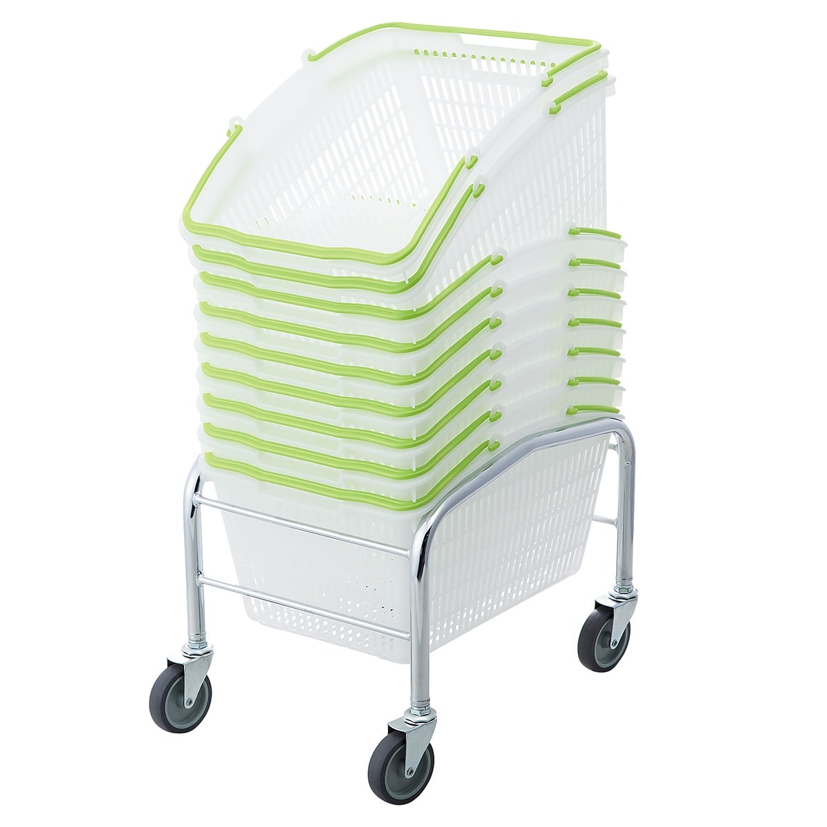 山型買物カゴ16L用カゴ台車 カゴ置き台