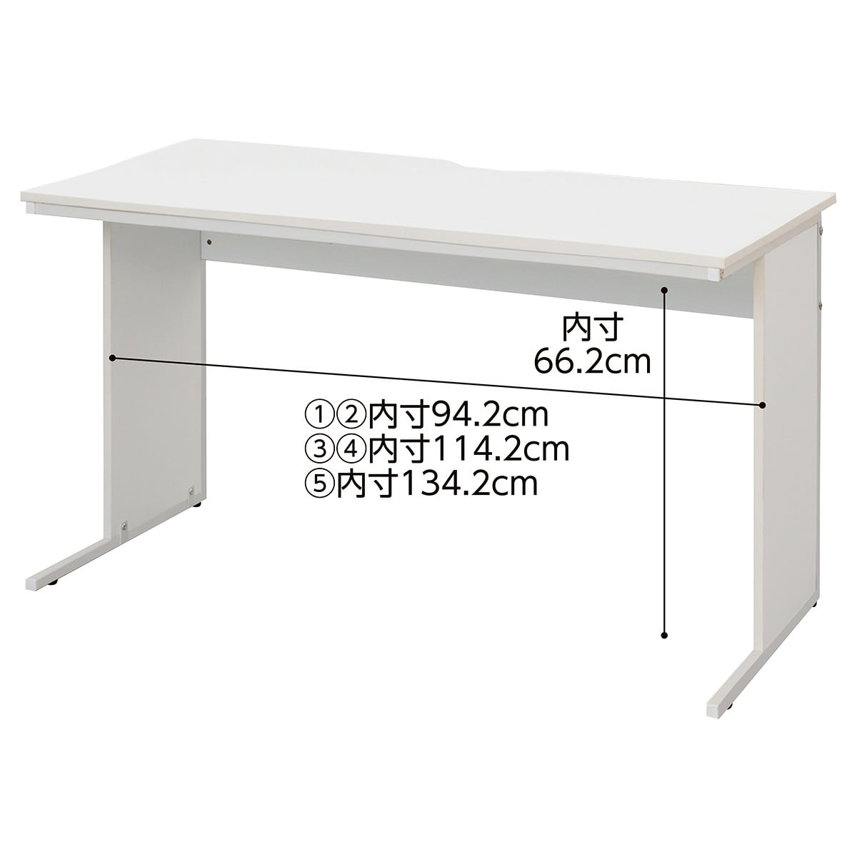 木製ワークデスク ホワイト 幅100×奥行60cm