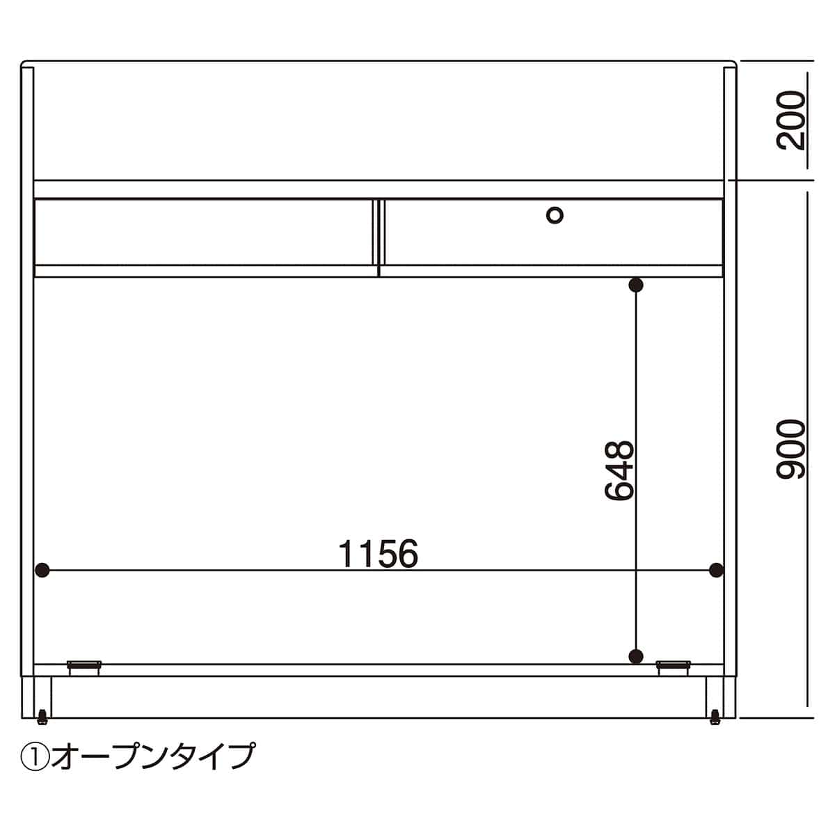 レジカウンター 三方枠タイプ 幅120cm ラスティック柄〔ストエキオリジナル〕 オープンタイプ