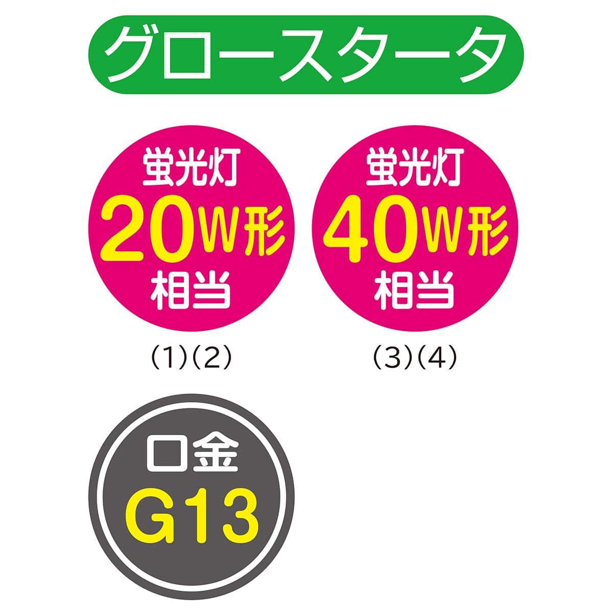 LED直管ランプ グロースタータ形 20W形・40W形相当 片側・両側給電用 20W形 昼光色