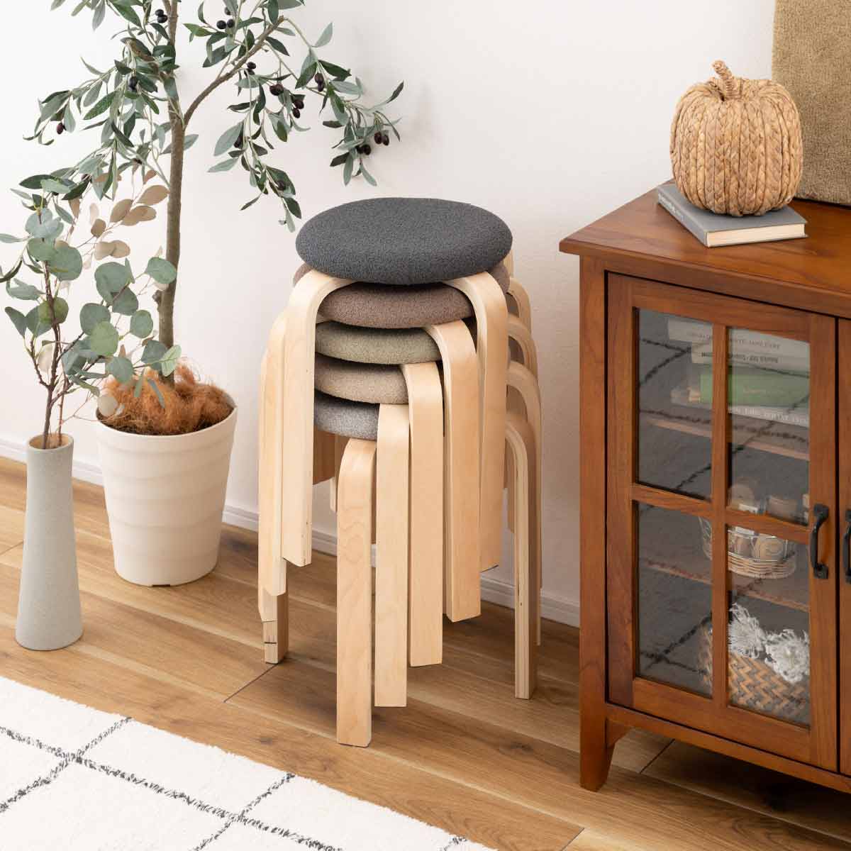 【4脚】スタッキングスツール チャコールグレー